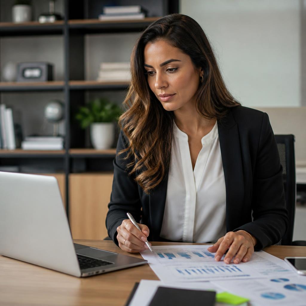 Especialista da Farol Consultoria analisando dados financeiros